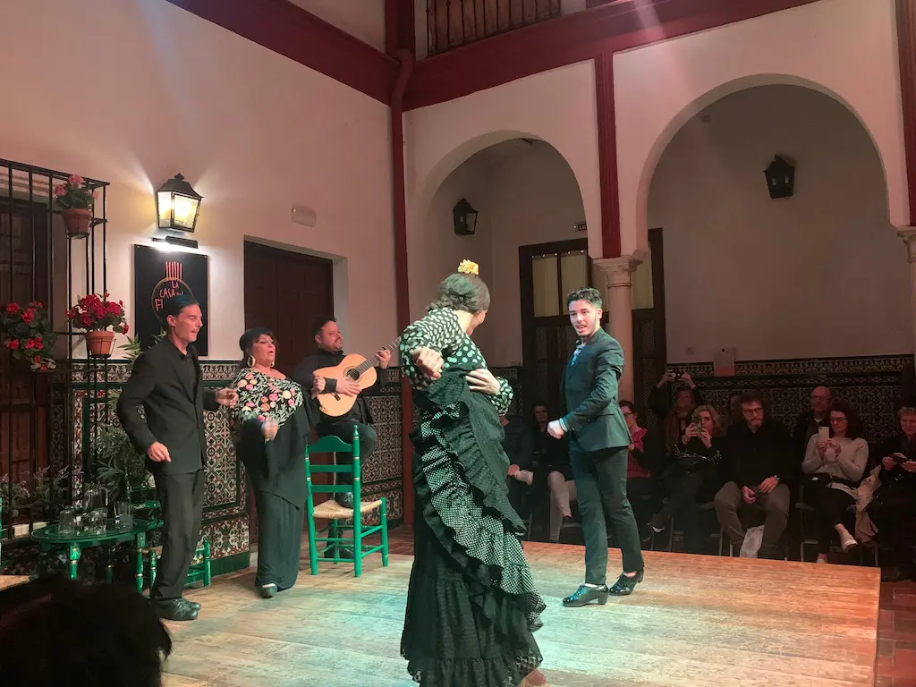The Traditional Flamenco and Tapas Tour includes one of the best flamenco shows in Seville