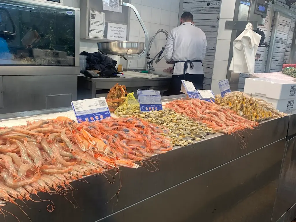Fresh seafood at the Cadiz Central Market