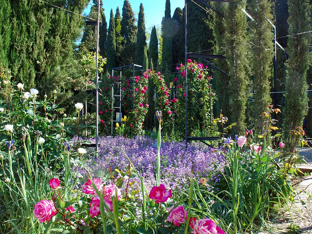Generalife and Alhambra gardens patio