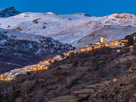 Capileira at dawn Granada province in Andalucia