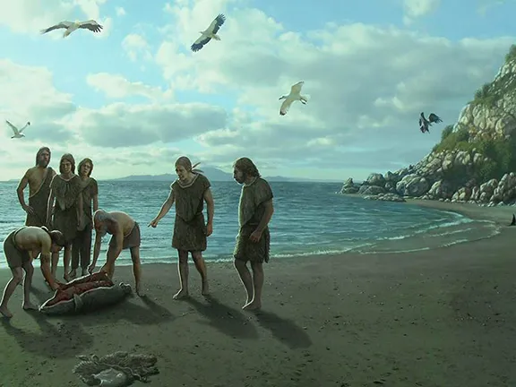 Neanderthal Beach Scene