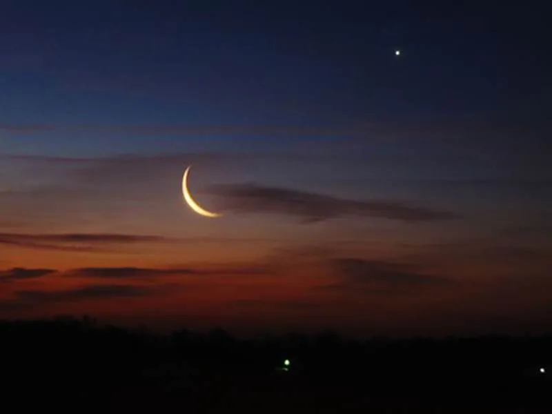 Crescent moon over the Gulf of Cadiz