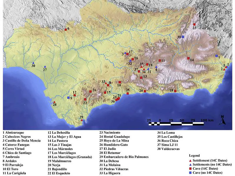Early Neolithic sites Andalucia