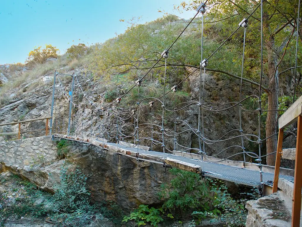 Rio Castril walk cable bridge
