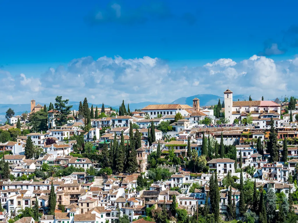 Aerial view of the Albaicin from the Alhambra