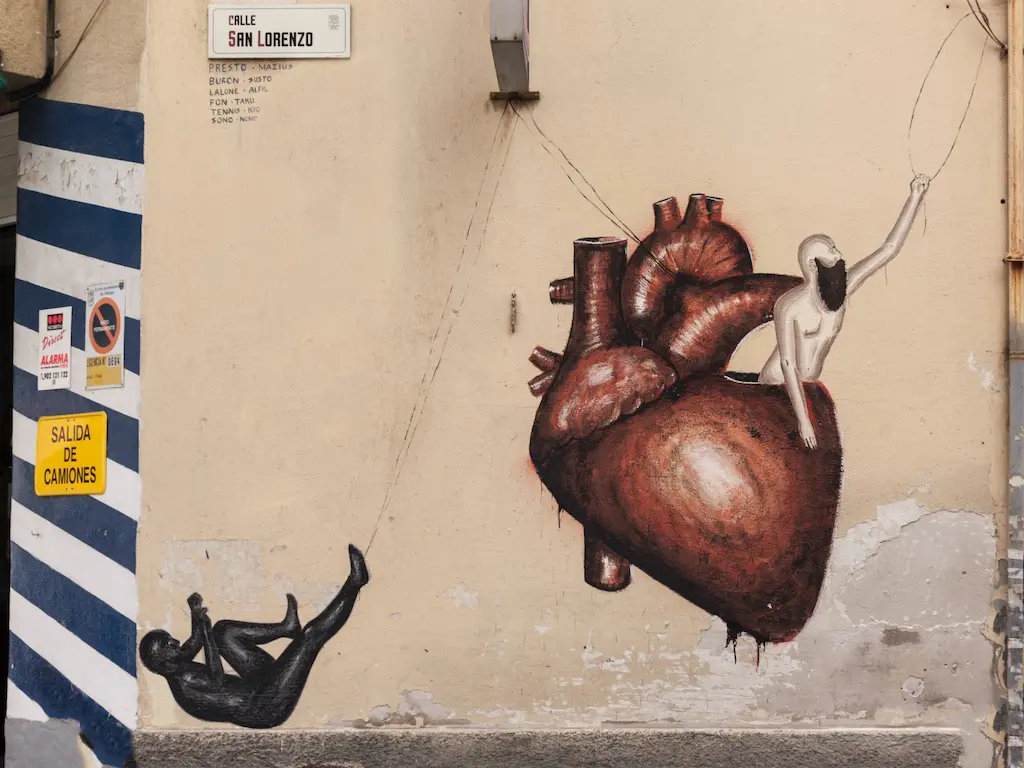 Street art on Calle Lorenzo in Malaga's Soho