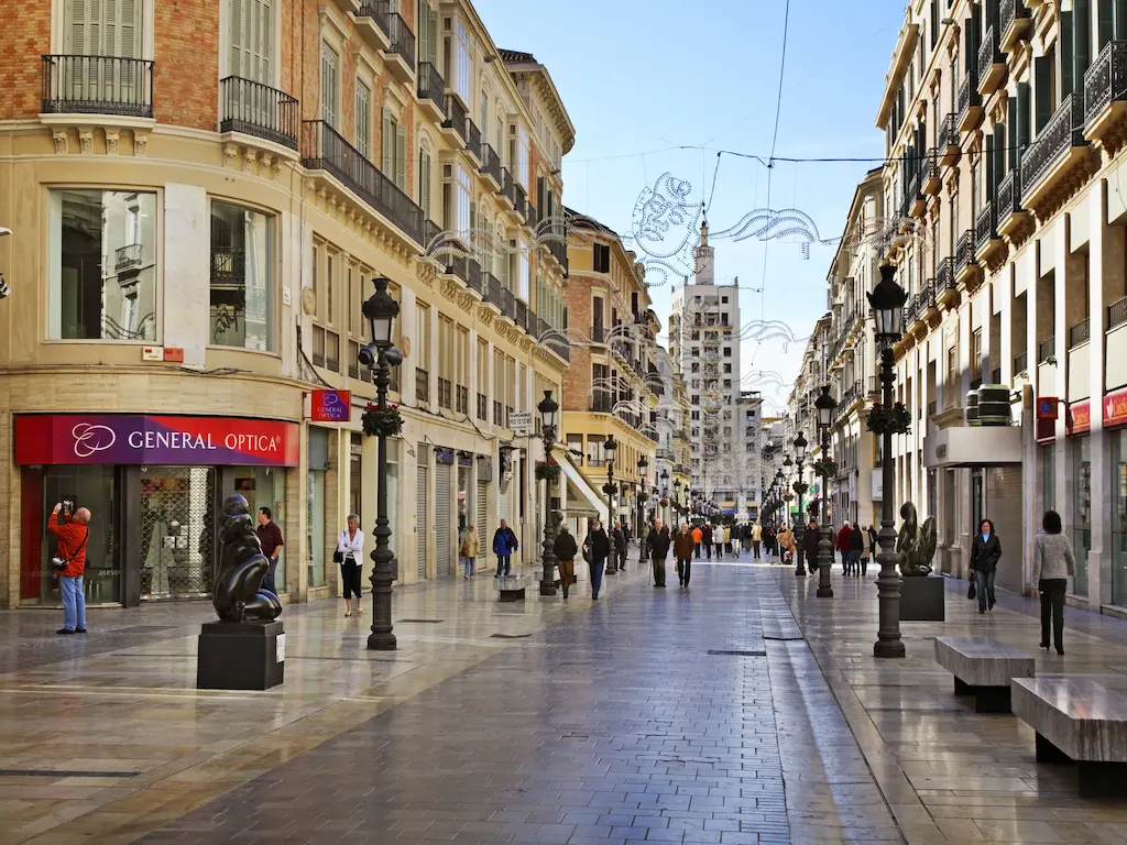 Pedestrian street in Malaga, Spain