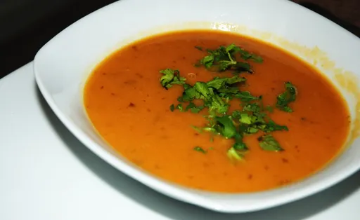 Butternut Squash, Tomato, Red Onion and Coconut Soup