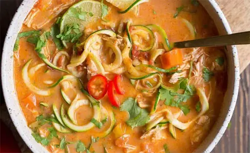 Thai Style Courgette Spaghetti Soup