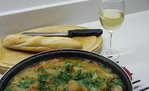 Andalucian rabbit, turnip and pear casserole